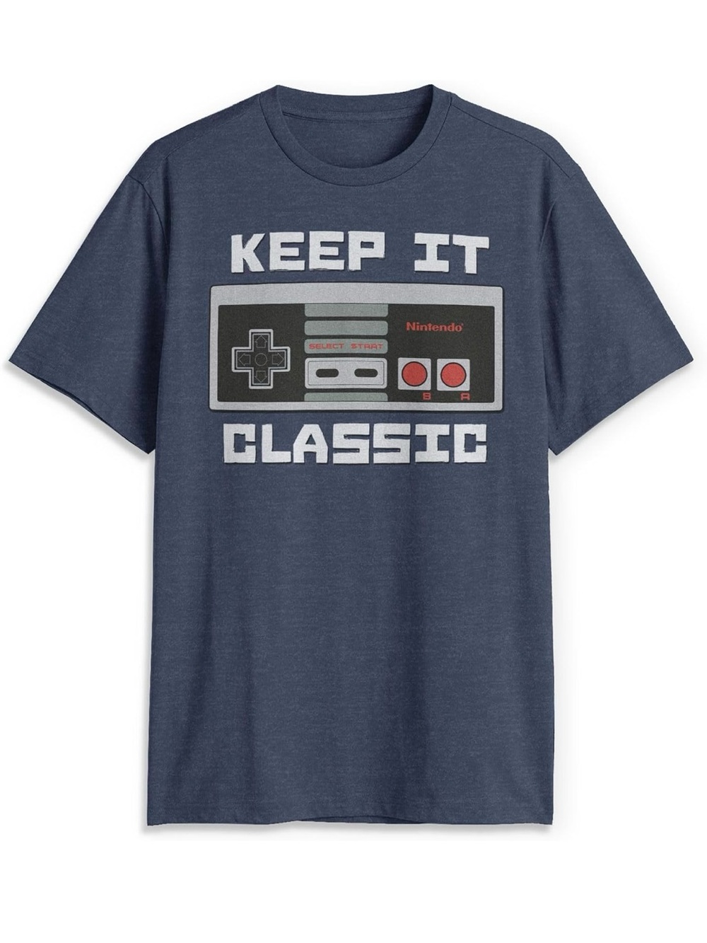 Nintendo Navy "Keep It Classic" NES Controller Cotton-Blend Graphic Tee